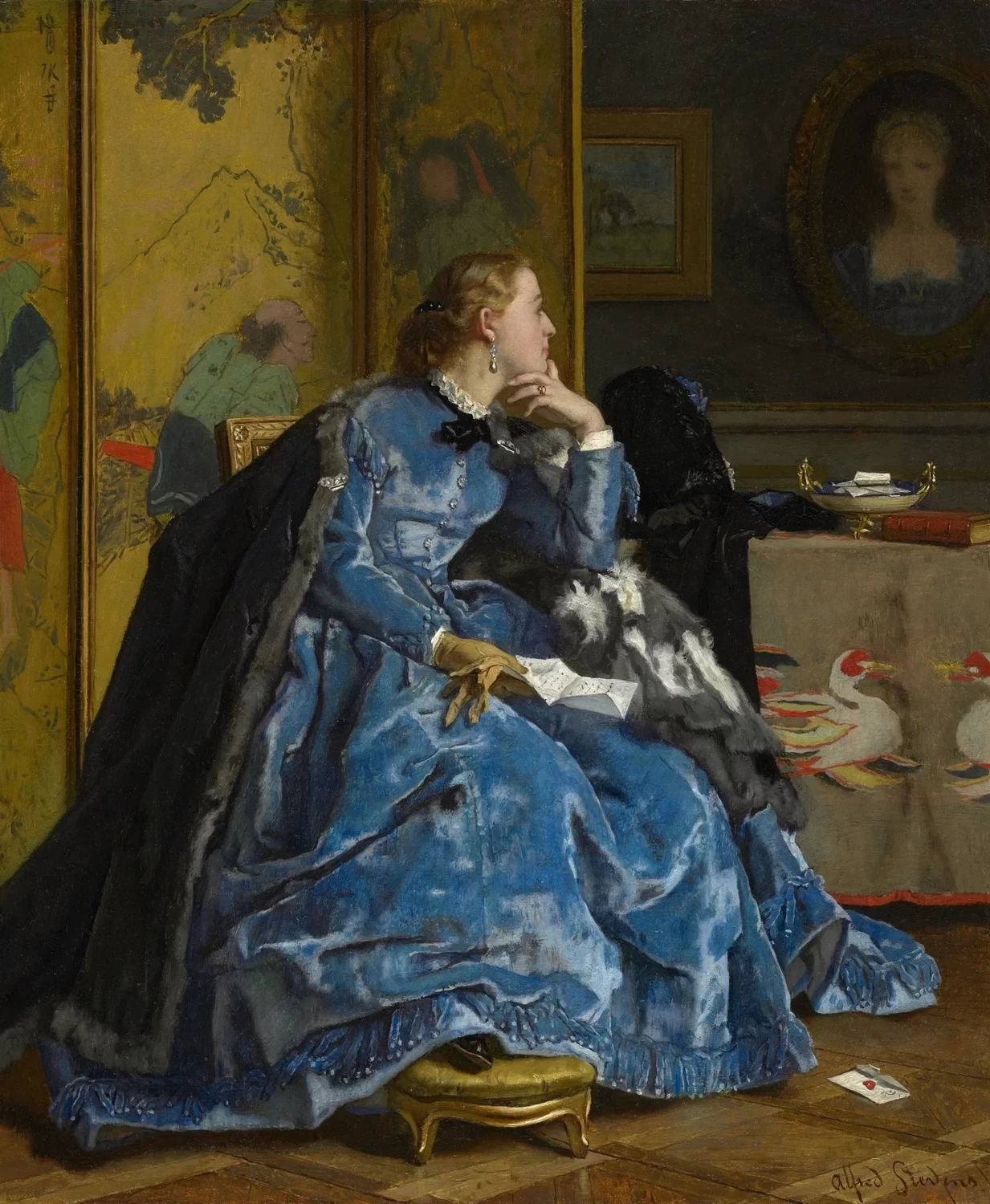 Alfred Émile Stevens - 184, Una duchessa (L'abito blu), Clark Art Institute, Williamstown
